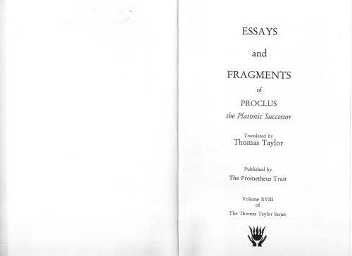 Essays and Fragments of Proclus