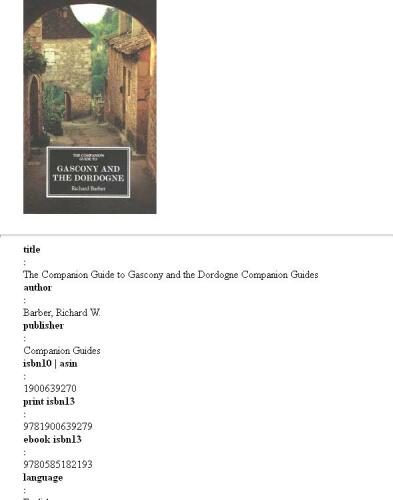 The Companion Guide to Gascony and the Dordogne (Companion Guides)