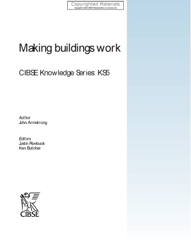 Making Buildings Work - CIBSE Knowledge Series : KS5