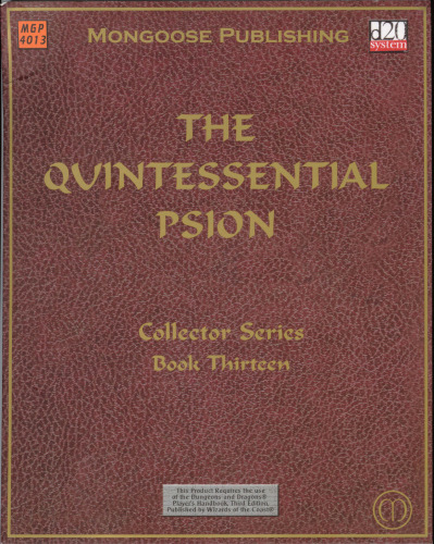 The Quintessential Psion (Dungeons & Dragons d20 Fantasy Roleplaying)