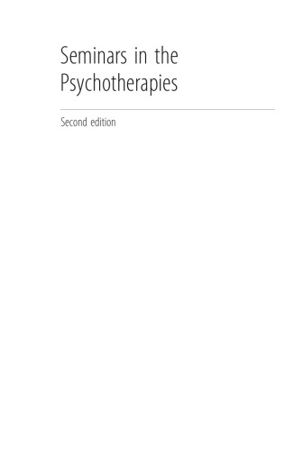 Seminars in the Psychotherapies (College Seminars Series)