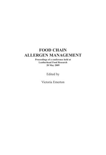 Food Chain Allergen Management
