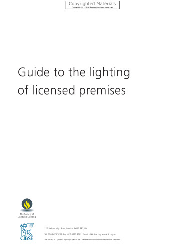 Guide to the Lighting of Licensed Premises: LGLP