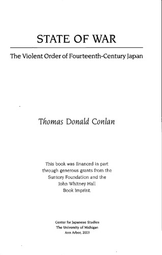 State of War: The Violent Order of Fourteenth-Century Japan