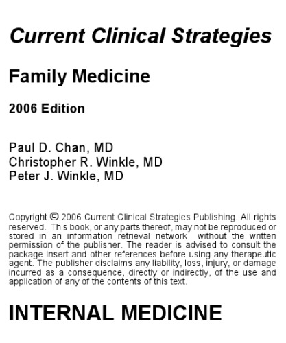 Family Medicine 2006: Family Medicine (Current Clinical Strategies)