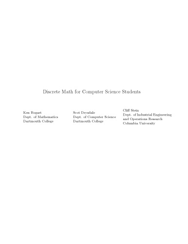 Final DRAFT 2004 --- Discrete Mathematics for Computer Science