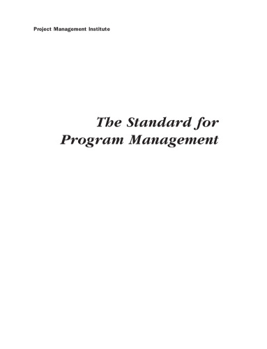 The Standard for Program Management