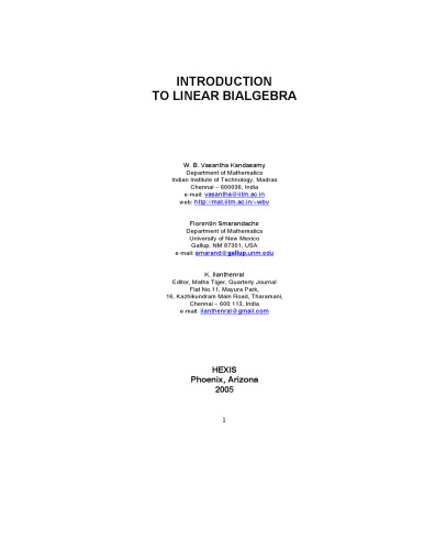 Introduction to Linear Bialgebra