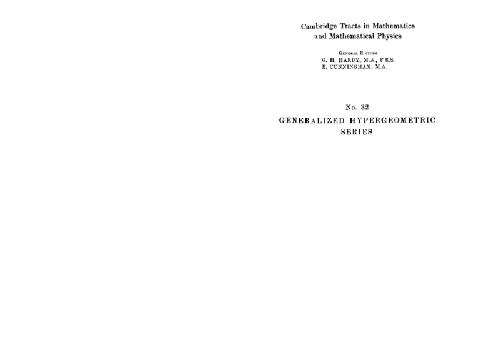 Generalized Hypergeometric Series