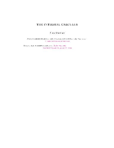 The Integral Calculus