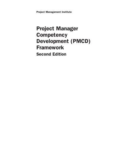 Project Manager Competency Development (PMCD): Framework