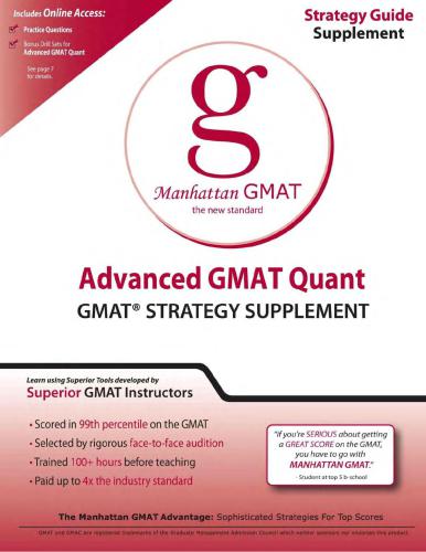 Manhattan GMAT Advanced GMAT Quant (GMAT Strategy Supplement)