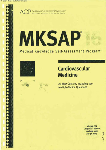 MKSAP 16: Medical Knowledge Self-Assessment Program