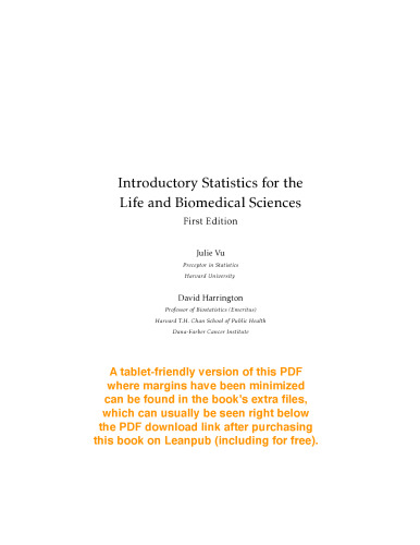 Introductory Statistics for the Life and Biomedical Sciences (FSE)