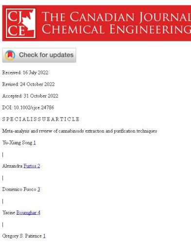 Meta‐analysis and review of cannabinoids extraction and purification techniques