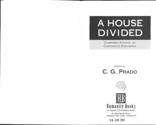 A House Divided: Comparing Continental & Analytic Philosophy