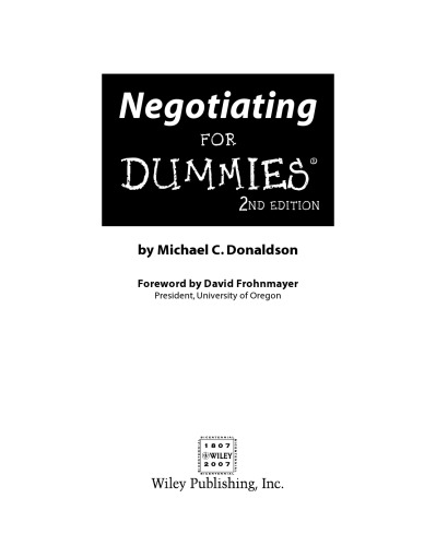 Negotiating For Dummies