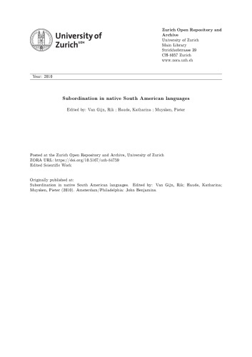 Subordination in Native South American Languages