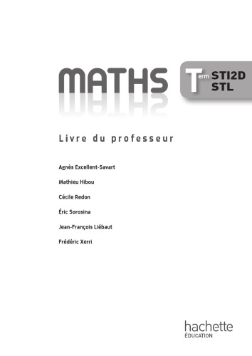 Mathématiques Term. STI2D/STL - Livre professeur - Ed. 2012