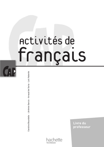 Activités de Français CAP - Livre professeur - Ed. 2014
