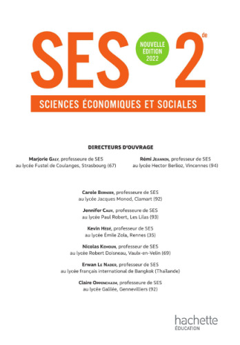 Sciences économiques et sociales 2nde - Livre élève - Ed. 2022
