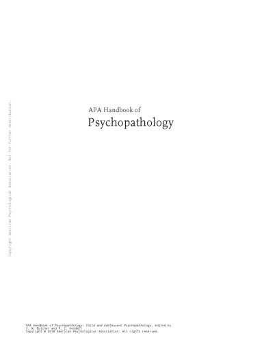 APA Handbook of Psychopathology
