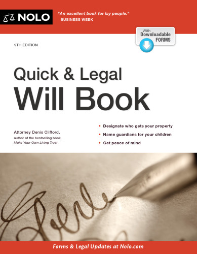 Quick & Legal Will Book
