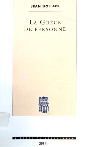 La Grèce de personne : les mots sous le mythe