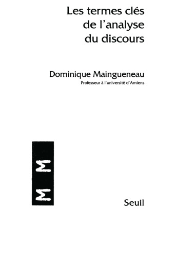 Les termes clés de l’analyse du discours