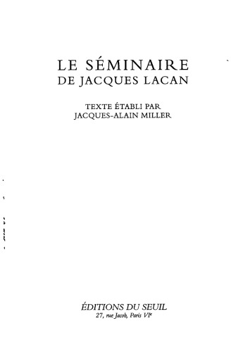 Le Séminaire, Livre V : Les Formations de l'inconscient
