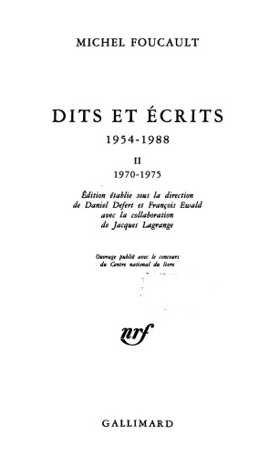 Dits et Écrits II: 1970-1975