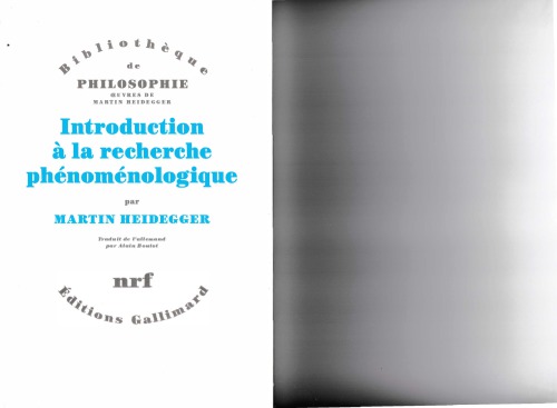 Introduction à la recherche phénoménologique