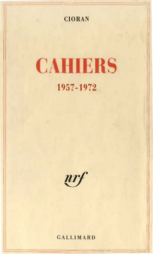 Cahiers, 1957-1972 (French Edition)