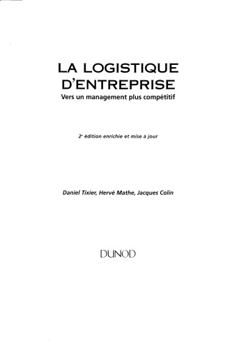 La logistique d'entreprise : Vers un management plus compétitif