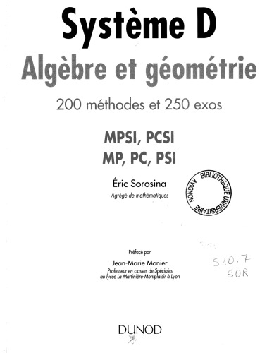 Système D Algèbre et géométrie