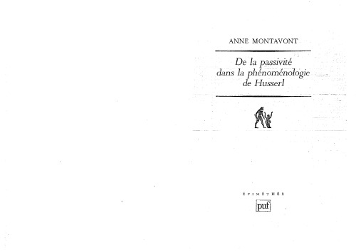 De la passivite dans la phenomenologie de Husserl