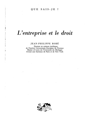 L'Entreprise et le Droit