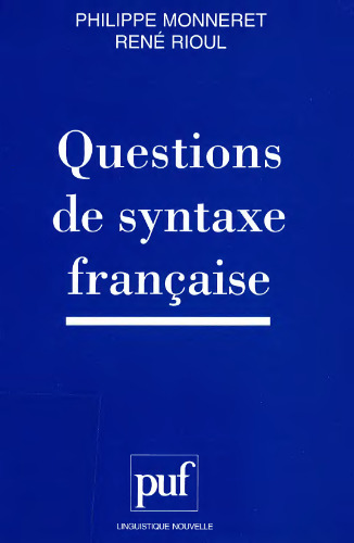 Questions de syntaxe française