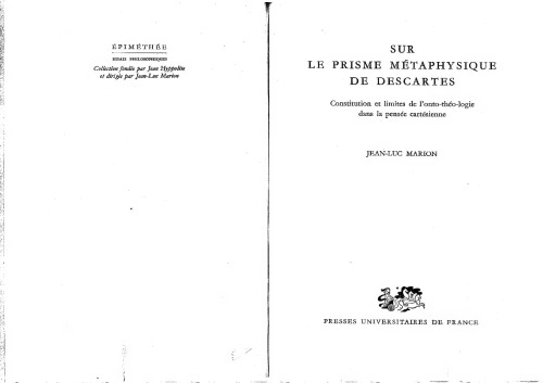 Sur le prisme métaphysique de Descartes