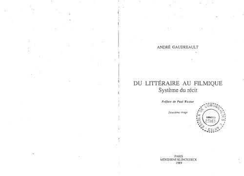 Du littéraire au filmique: Système du récit