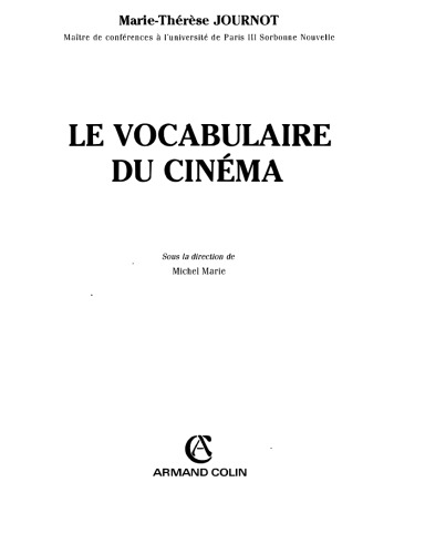 Le Vocabulaire Du Cinema