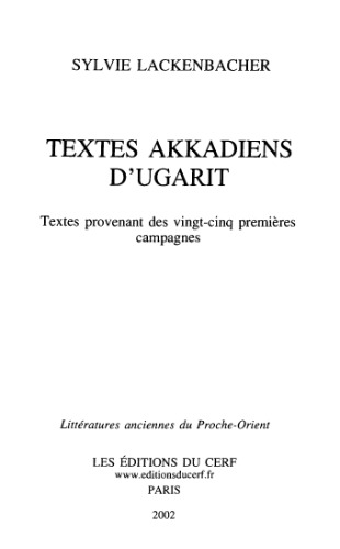 Textes akkadiens d'Ugarit