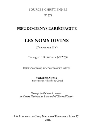 Les noms divins Chapitre I-IV