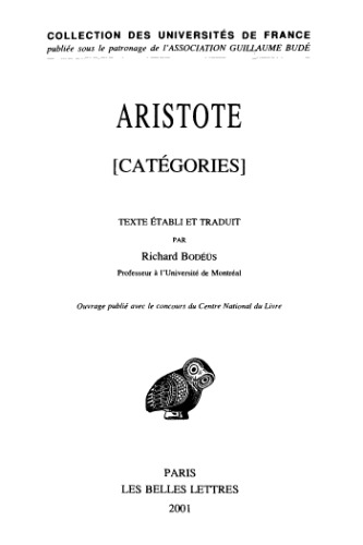 Aristote: Catégories