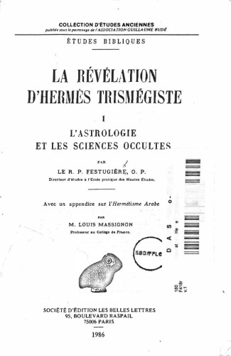 La révélation d'Hermès Trismégiste: L'Astrologie et les sciences occultes, Volume 1