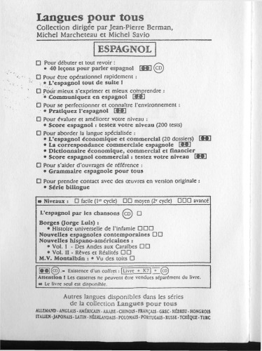 Espagnol par les chansons (with Audio)
