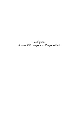 Les Eglises et la société congolaise d'aujourd'hui