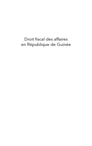 Droit fiscal des affaires en République de Guinée