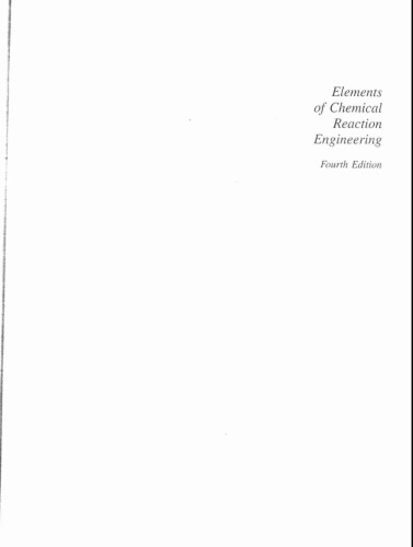 Elements of chemical reaction engineering
