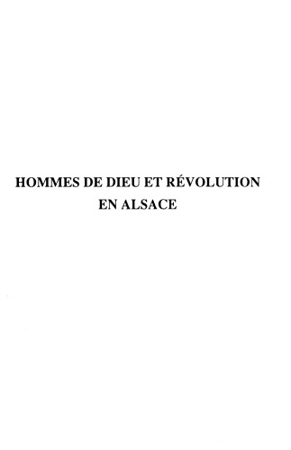 hommes de dieu et révolutions en Alsace